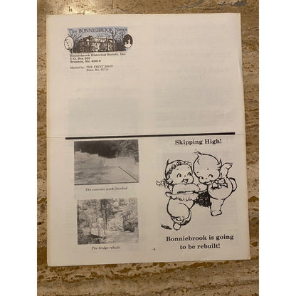 Antique The Bonniebrook News 1987 Historical Society Newsletter Set Of 4