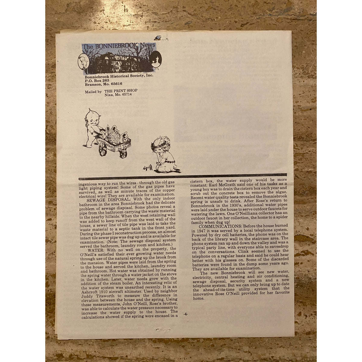 Antique The Bonniebrook News 1987 Historical Society Newsletter Set Of 4