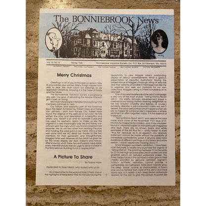 Antique The Bonniebrook News 1987 Historical Society Newsletter Set Of 4