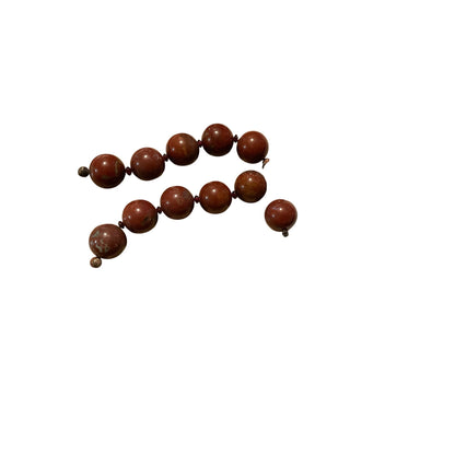 Red Jasper & Rhyolite Beaded Necklace With Silver Clasp