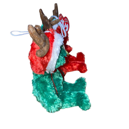 Ty Jingle Beanies 2002 Holiday Teddy Set With Antlers & Santa Hats