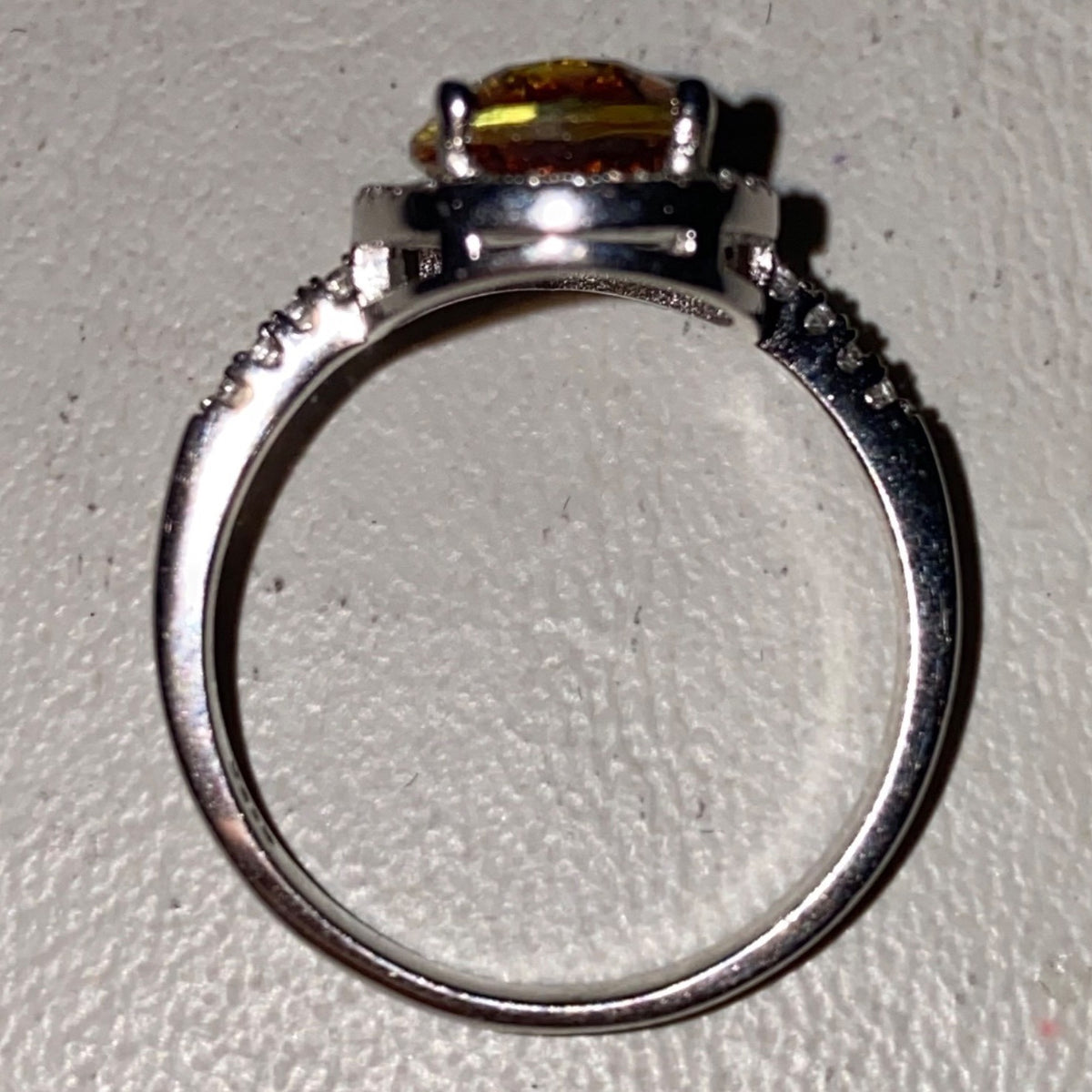 Ring Tourmaline Size 8 Pear-Shaped Tourmaline Stone 10mm x 8mm 38 CZ Cubic Zirconia 1mm x 1mm Sterling Silver Stamped 925