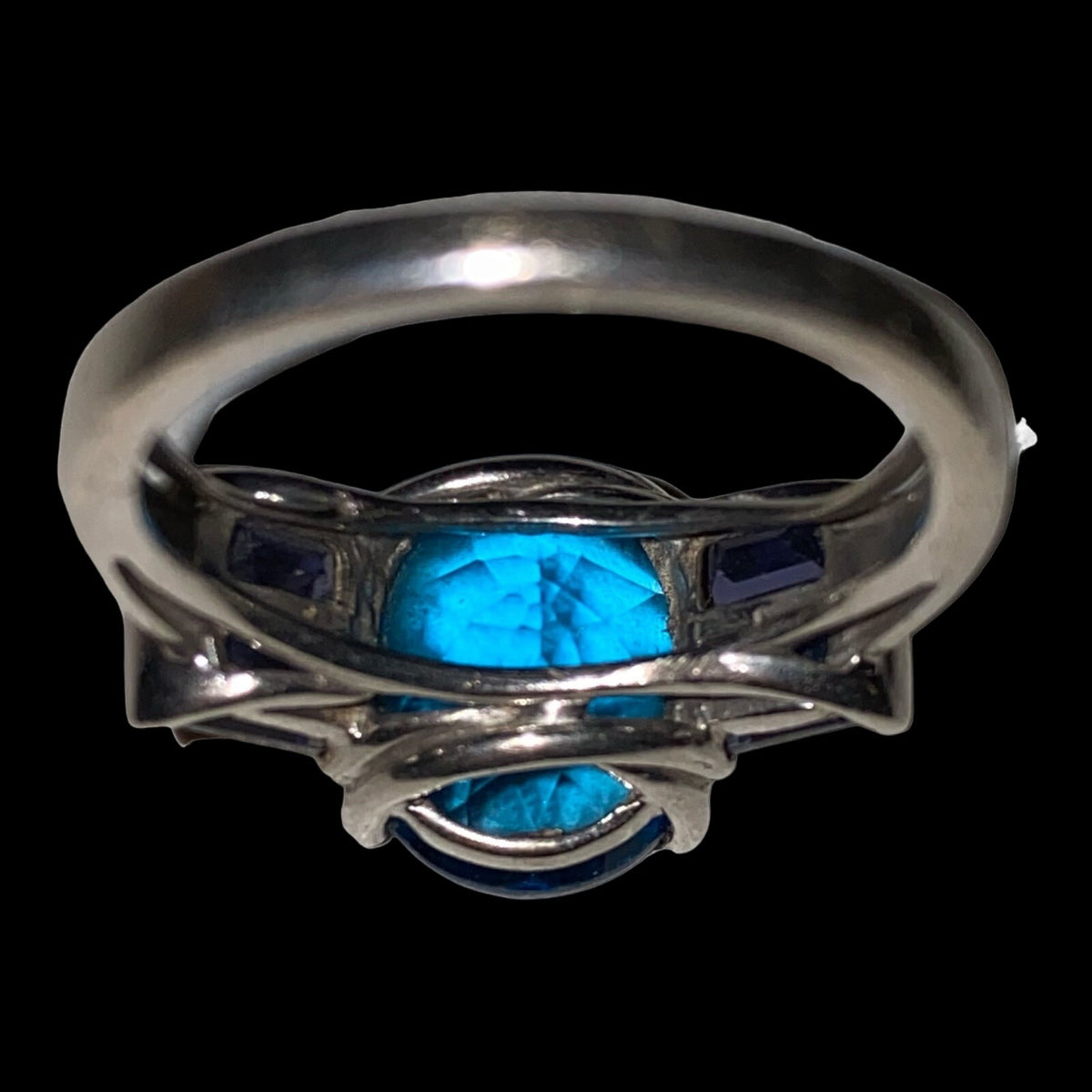 Ring Blue Topaz Iolite Size 7 Women Sterling Silver 925