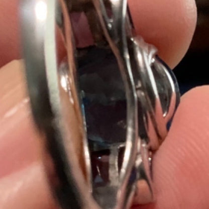 Ring Blue Topaz Iolite Size 7 Women Sterling Silver 925