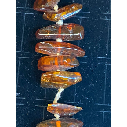 Amber Vintage Necklace Strand Beads Chips Chunks Jewelry