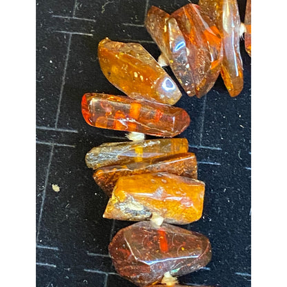 Amber Vintage Necklace Strand Beads Chips Chunks Jewelry