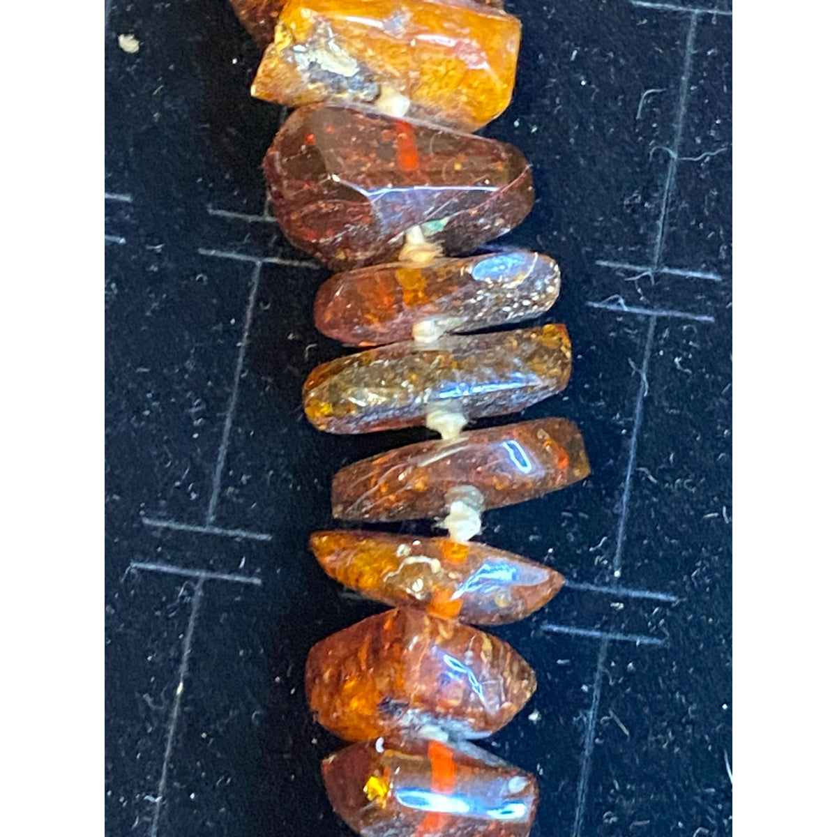 Amber Vintage Necklace Strand Beads Chips Chunks Jewelry