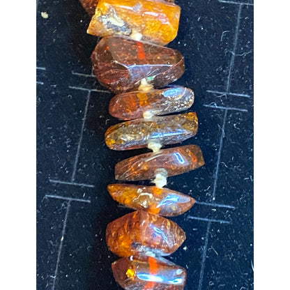 Amber Vintage Necklace Strand Beads Chips Chunks Jewelry