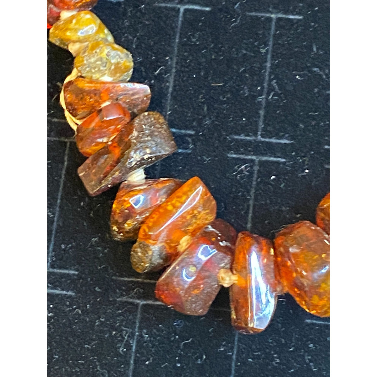 Amber Vintage Necklace Strand Beads Chips Chunks Jewelry