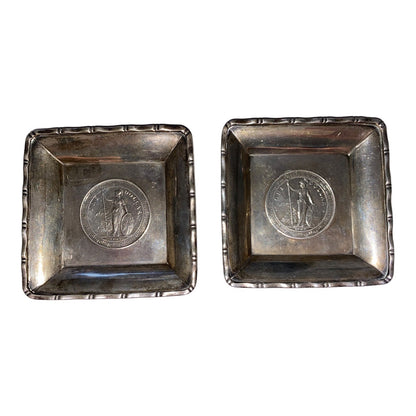 Square Tray Sammy Sterling Circa 1900-1930 China Hong Kong Great Britain 1902 1909 Silver Trade Dollar Vintage