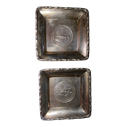 Square Tray Sammy Sterling Circa 1900-1930 China Hong Kong Great Britain 1902 1909 Silver Trade Dollar Vintage
