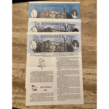 The Bonniebrook News Vintage Newsletters Spring & Summer 1988 Collection