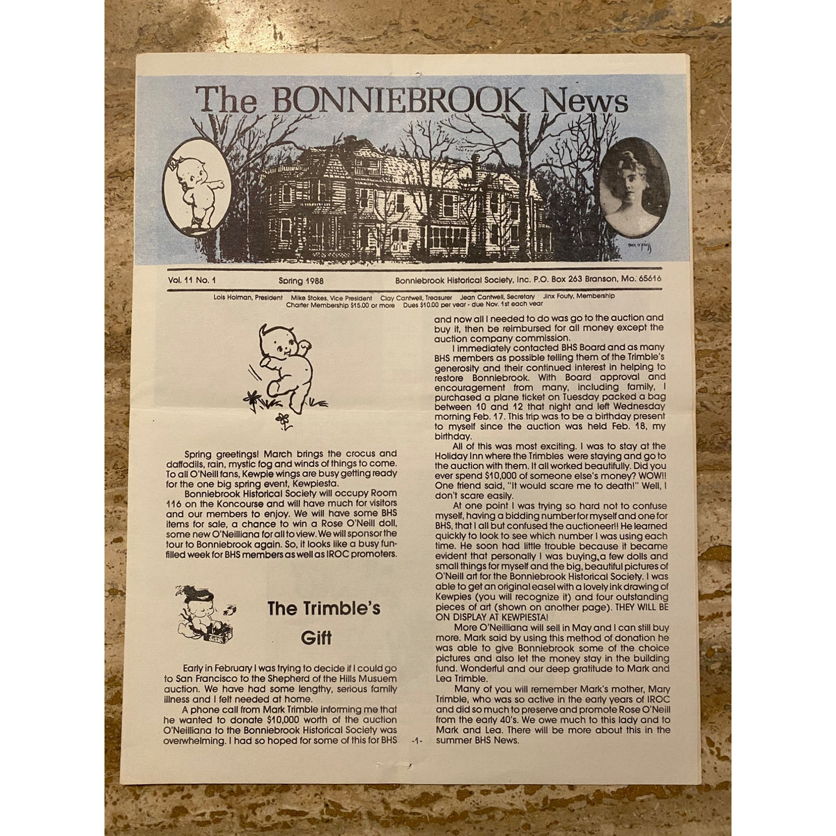 The Bonniebrook News Vintage Newsletters Spring & Summer 1988 Collection