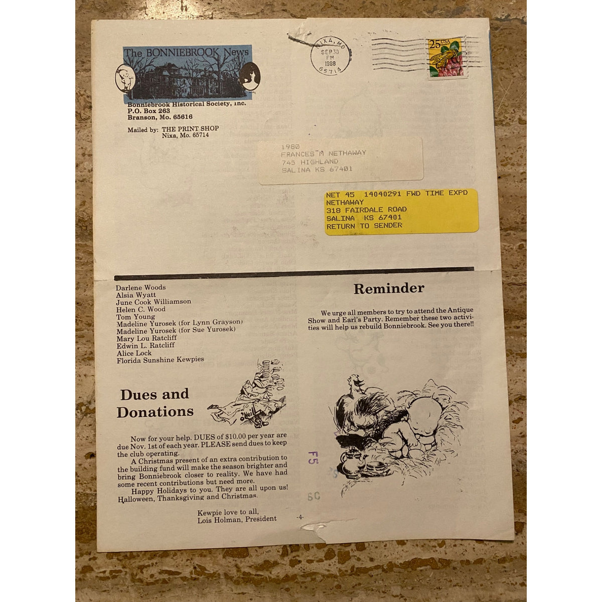 The Bonniebrook News Vintage Newsletters Spring & Summer 1988 Collection