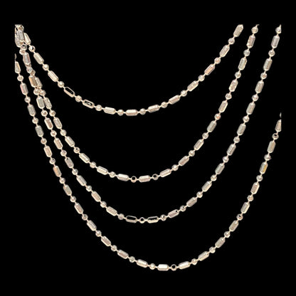 96" Necklace Beaded Milor Italy Sterling Silver 925 Necklace 8 Feet Lobster Clasp