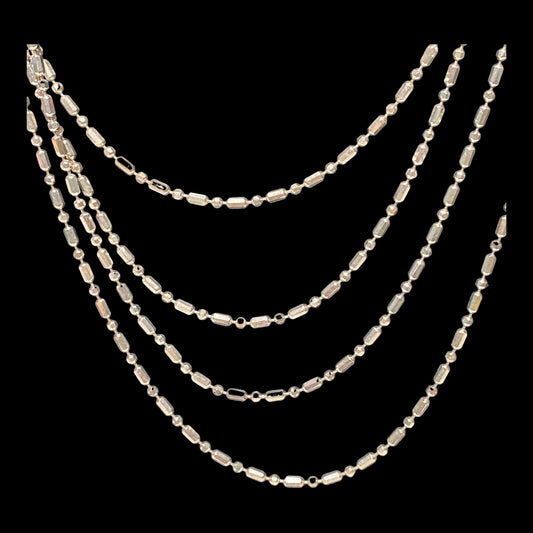 96" Necklace Beaded Milor Italy Sterling Silver 925 Necklace 8 Feet Lobster Clasp