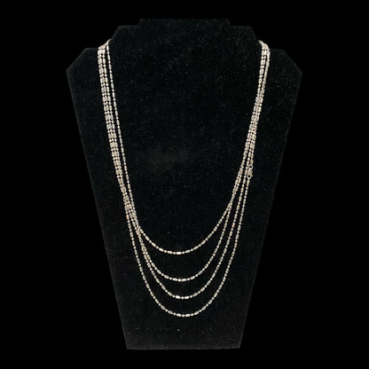 96" Necklace Beaded Milor Italy Sterling Silver 925 Necklace 8 Feet Lobster Clasp