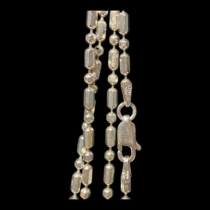 96" Necklace Beaded Milor Italy Sterling Silver 925 Necklace 8 Feet Lobster Clasp