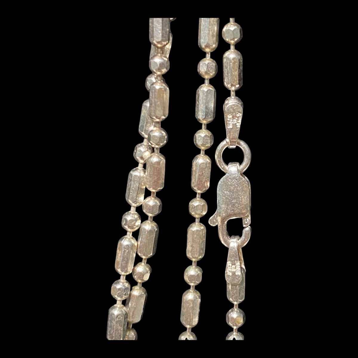 96" Necklace Beaded Milor Italy Sterling Silver 925 Necklace 8 Feet Lobster Clasp