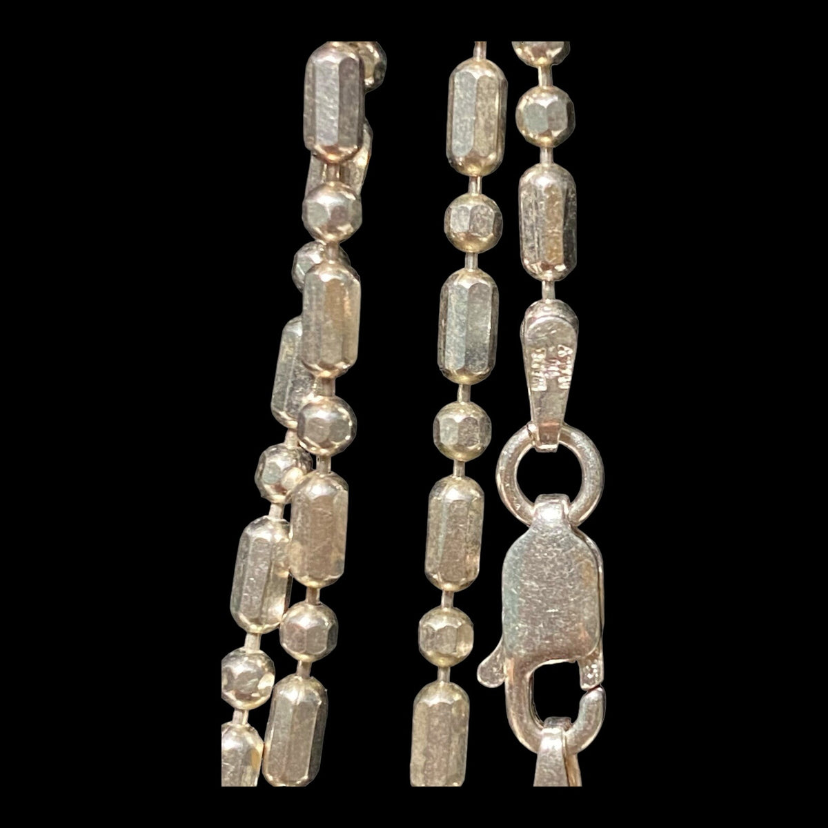 96" Necklace Beaded Milor Italy Sterling Silver 925 Necklace 8 Feet Lobster Clasp