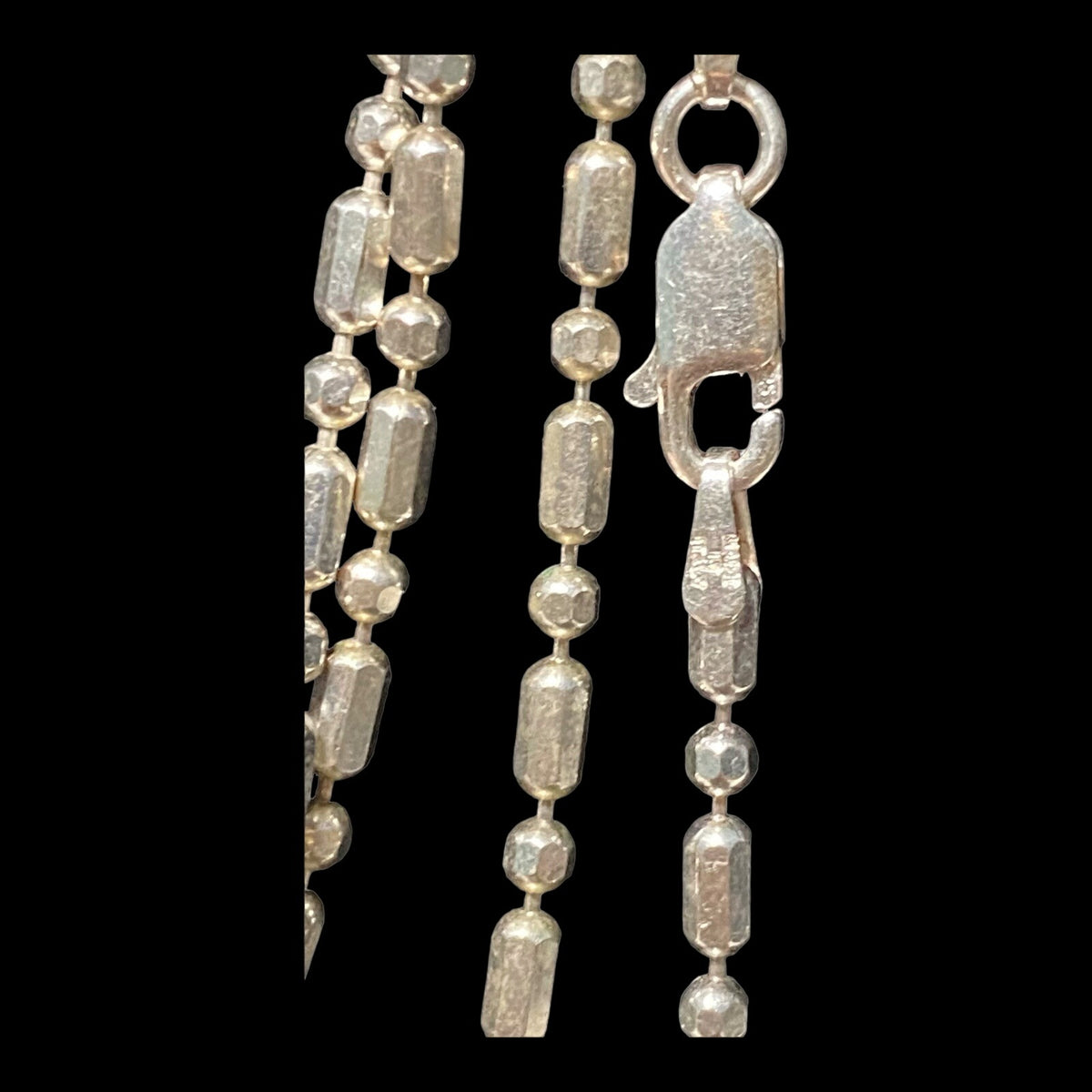 96" Necklace Beaded Milor Italy Sterling Silver 925 Necklace 8 Feet Lobster Clasp