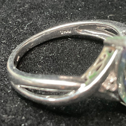Ring Mystic Topaz 12mm x 6mm 2 Carats Size 7 Vintage Jewelry Sterling Silver
