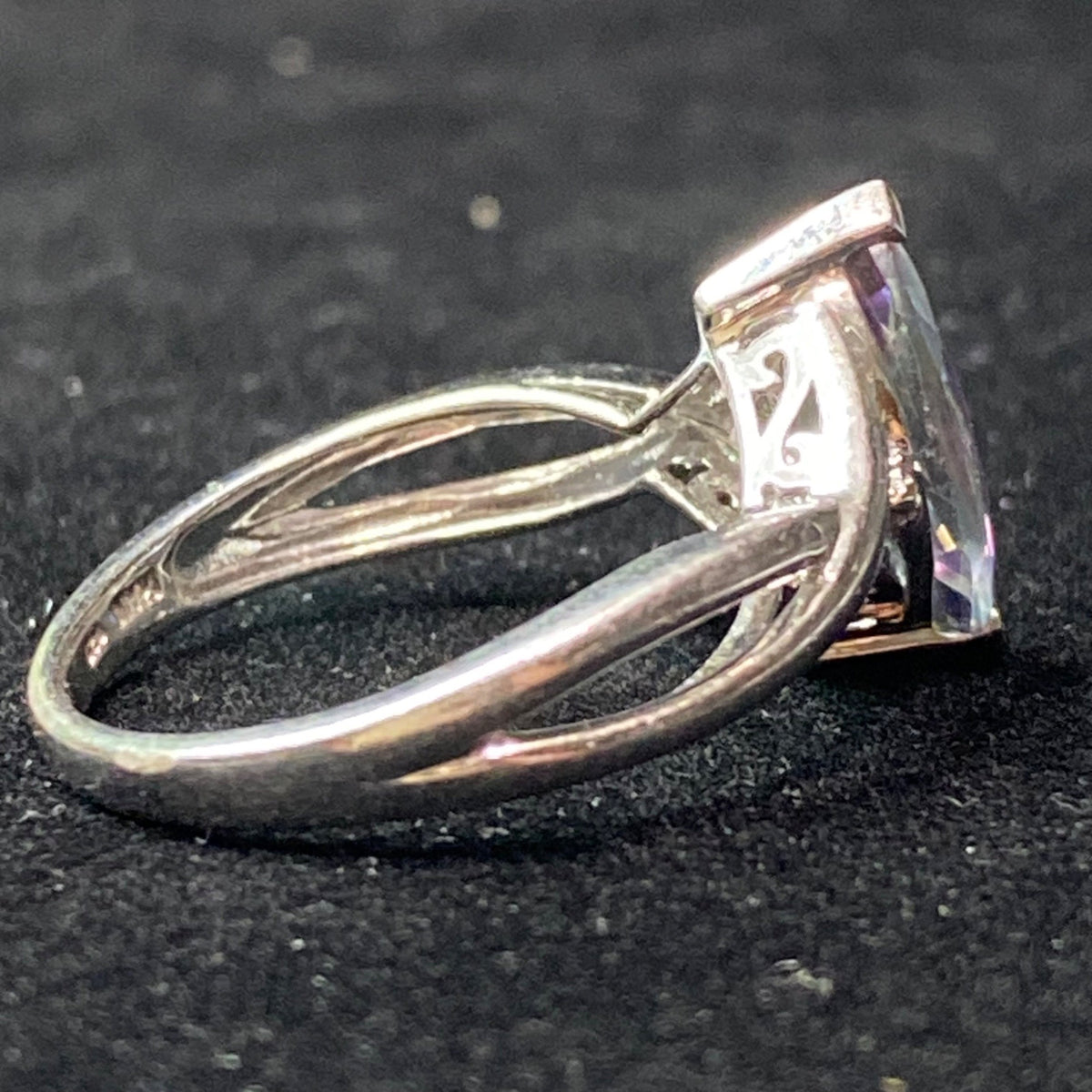Ring Mystic Topaz 12mm x 6mm 2 Carats Size 7 Vintage Jewelry Sterling Silver