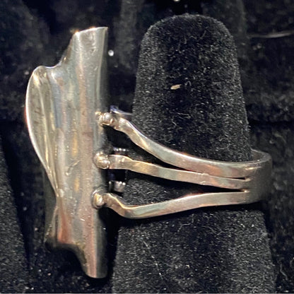 Sal Sturiale Ring Pearl Size 6 31mm x 18mm Sterling Silver Stamped 925 Artisan Vintage Modernist 1980s