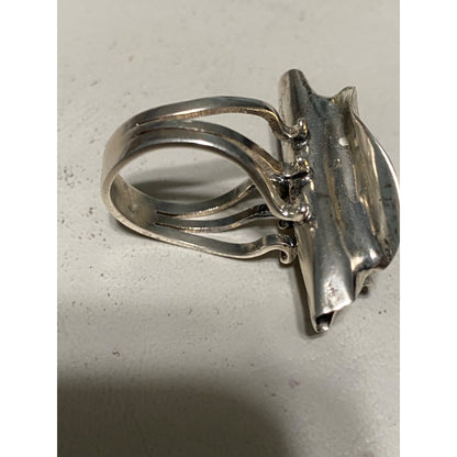 Sal Sturiale Ring Pearl Size 6 31mm x 18mm Sterling Silver Stamped 925 Artisan Vintage Modernist 1980s