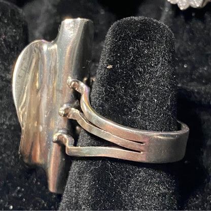 Sal Sturiale Ring Pearl Size 6 31mm x 18mm Sterling Silver Stamped 925 Artisan Vintage Modernist 1980s