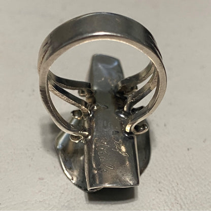 Sal Sturiale Ring Pearl Size 6 31mm x 18mm Sterling Silver Stamped 925 Artisan Vintage Modernist 1980s