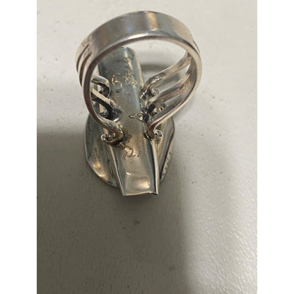 Sal Sturiale Ring Pearl Size 6 31mm x 18mm Sterling Silver Stamped 925 Artisan Vintage Modernist 1980s