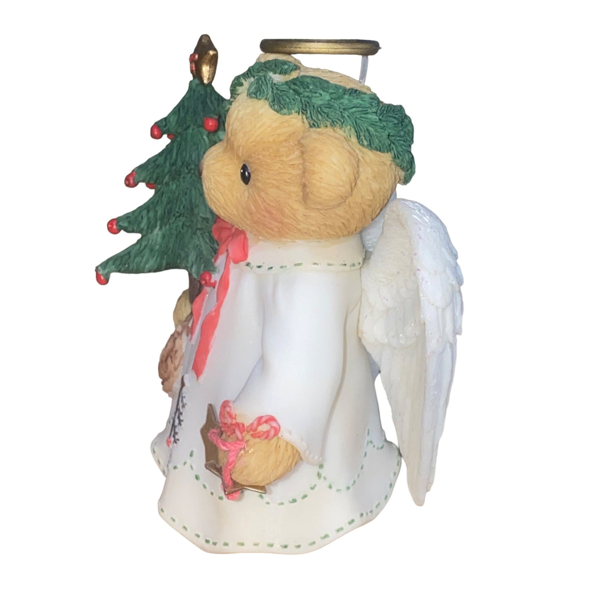 Cherished Teddies Ariel Angel Bear Figurine Holding Christmas Tree & Star 2000 Edition Collectible