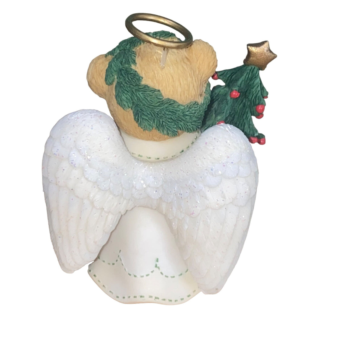 Cherished Teddies Ariel Angel Bear Figurine Holding Christmas Tree & Star 2000 Edition Collectible
