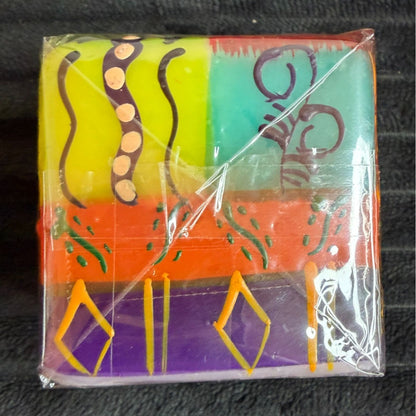 Handmade Fair-Trade South African Nobunto 2.25" Square Candle Matuko Artistic Colors