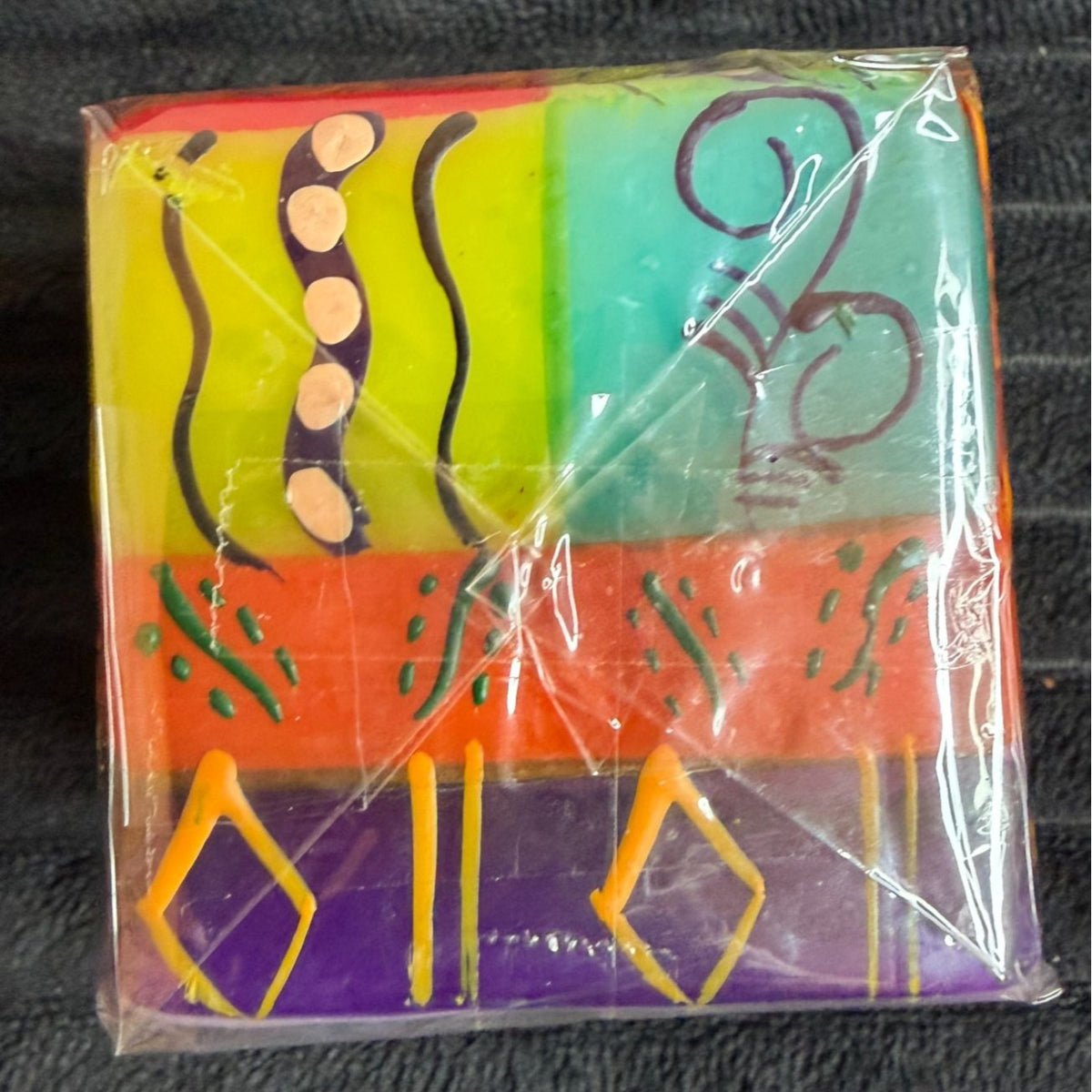 Handmade Fair-Trade South African Nobunto 2.25" Square Candle Matuko Artistic Colors