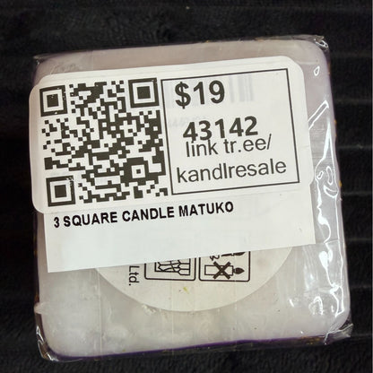 Handmade Fair-Trade South African Nobunto 2.25" Square Candle Matuko Artistic Colors