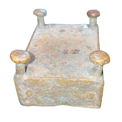 Handmade Bronze African Box-Style Statue With Musicians Cameroonian Art 4" X 2" X 5" Rustic Décor Piece