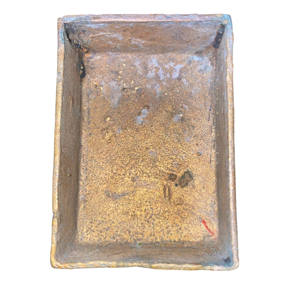 Handmade Bronze African Box-Style Statue With Musicians Cameroonian Art 4" X 2" X 5" Rustic Décor Piece