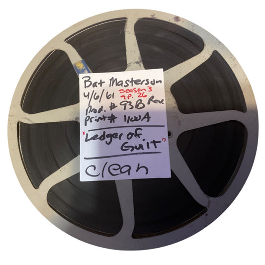16mm Bat Masterson Ledger of Guilt Season 3 Episode 26 Second Copy 12.25” Reel 04-06-61 Vintage