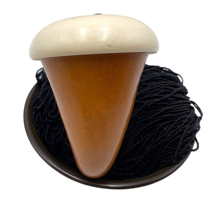 Pipe Calabash Gourt Possible Meerschaum Tobacco Vintage Pre-Smoked Tan White Black