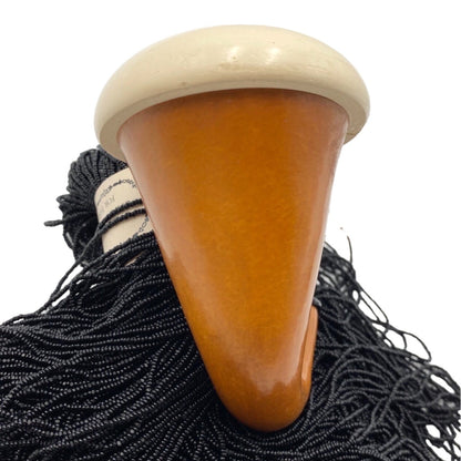 Pipe Calabash Gourt Possible Meerschaum Tobacco Vintage Pre-Smoked Tan White Black