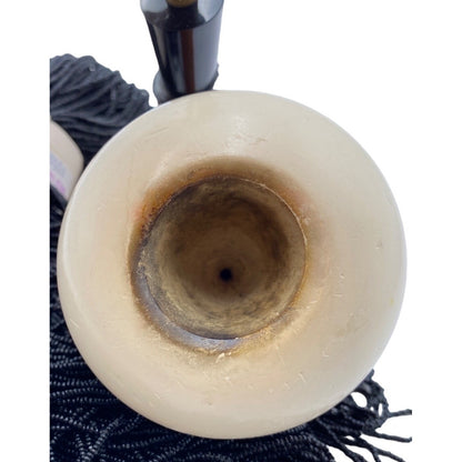 Pipe Calabash Gourt Possible Meerschaum Tobacco Vintage Pre-Smoked Tan White Black