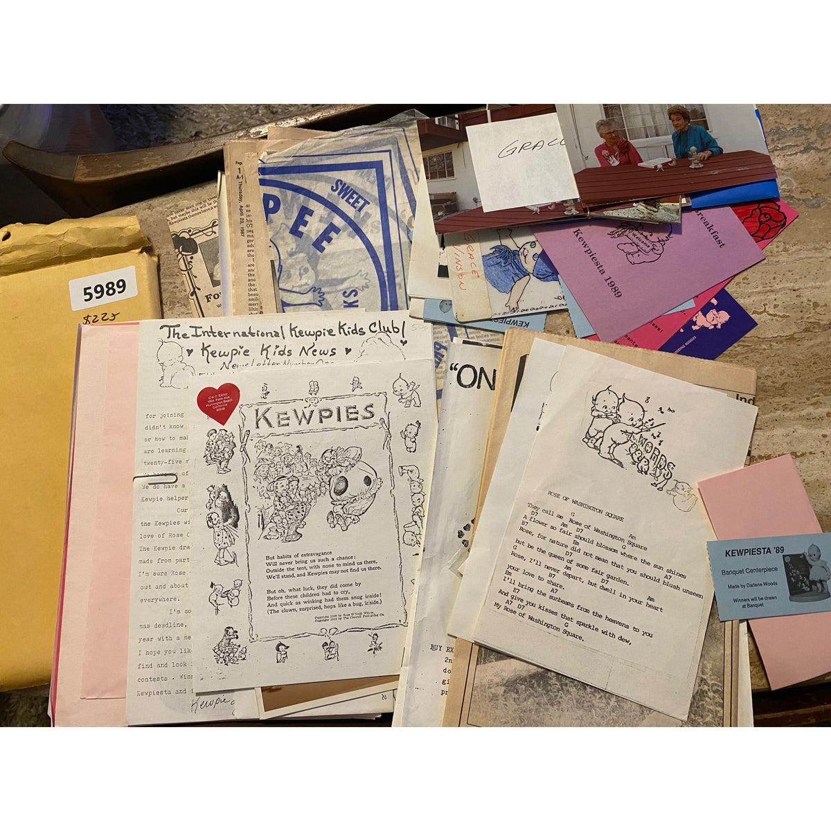 Vintage 1989 Kewpie Kids Club Collection With Newsletters & Memorabilia