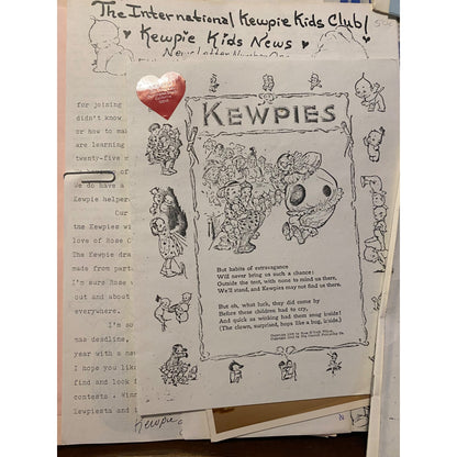 Vintage 1989 Kewpie Kids Club Collection With Newsletters & Memorabilia