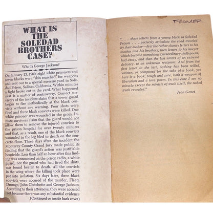 Soledad Brother: The Prison Letters Of George Jackson Paperback Book