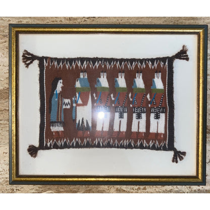 Tapestry Miniature Rug Navajo Native American 7.5” x 5” Tapestry Only A-3083 Weaver Darlene Yazzie Area 1988 Canyon de Chelly Arizona