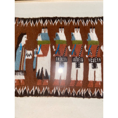 Tapestry Miniature Rug Navajo Native American 7.5” x 5” Tapestry Only A-3083 Weaver Darlene Yazzie Area 1988 Canyon de Chelly Arizona