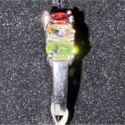 Amethyst Topaz Garnet Citrine & Peridot Sterling Silver Vintage Ring Size 8