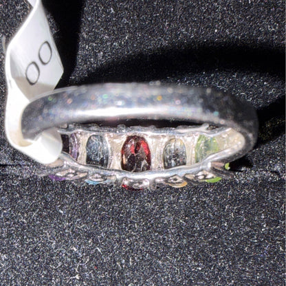 Amethyst Topaz Garnet Citrine & Peridot Sterling Silver Vintage Ring Size 8